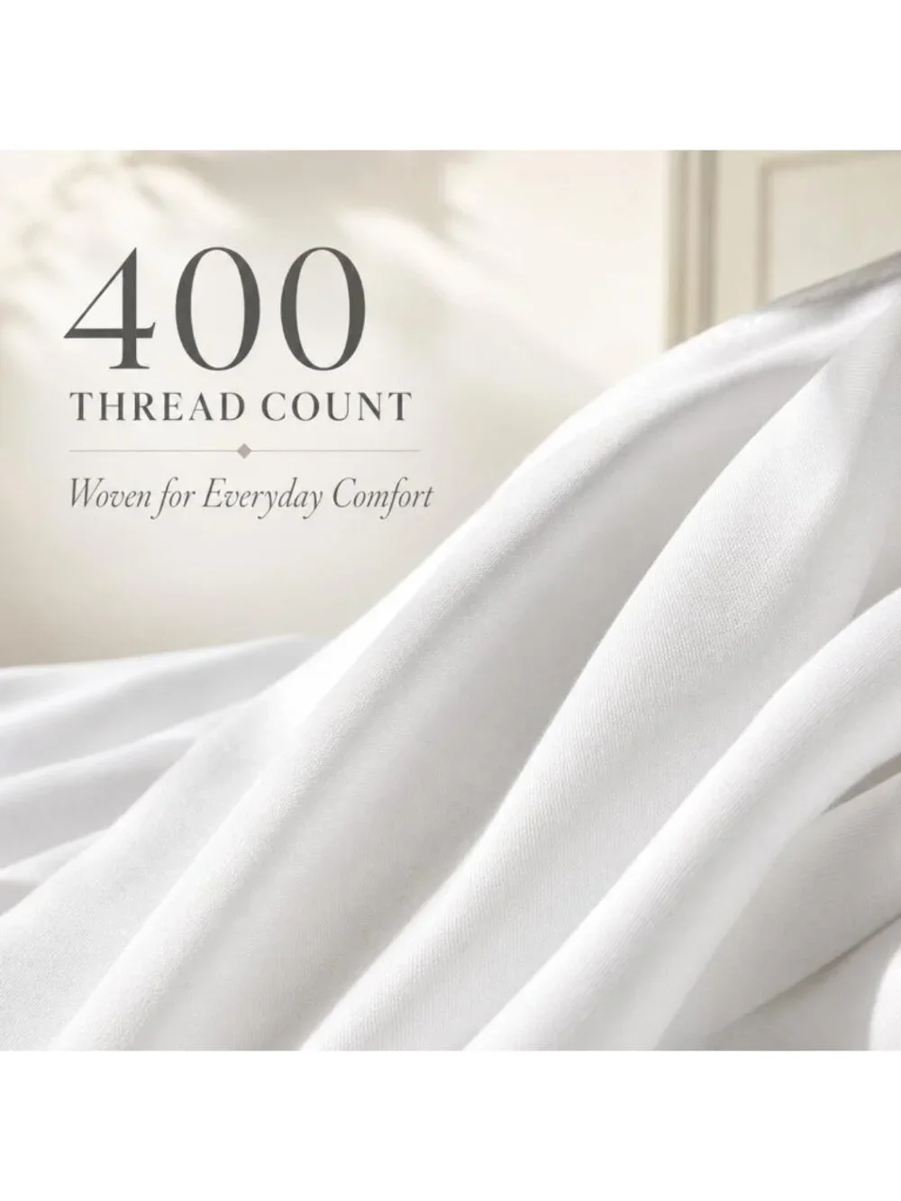 Luxurious 400 Thread Count Cotton King Sheet Set - Soft Light Blue Bedding